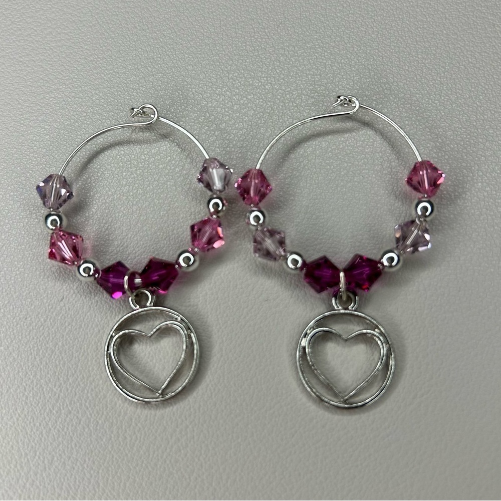 Handmade Heart Wine Charms